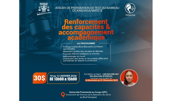 Préparation de Test du Barreau de Kinshasa Matete