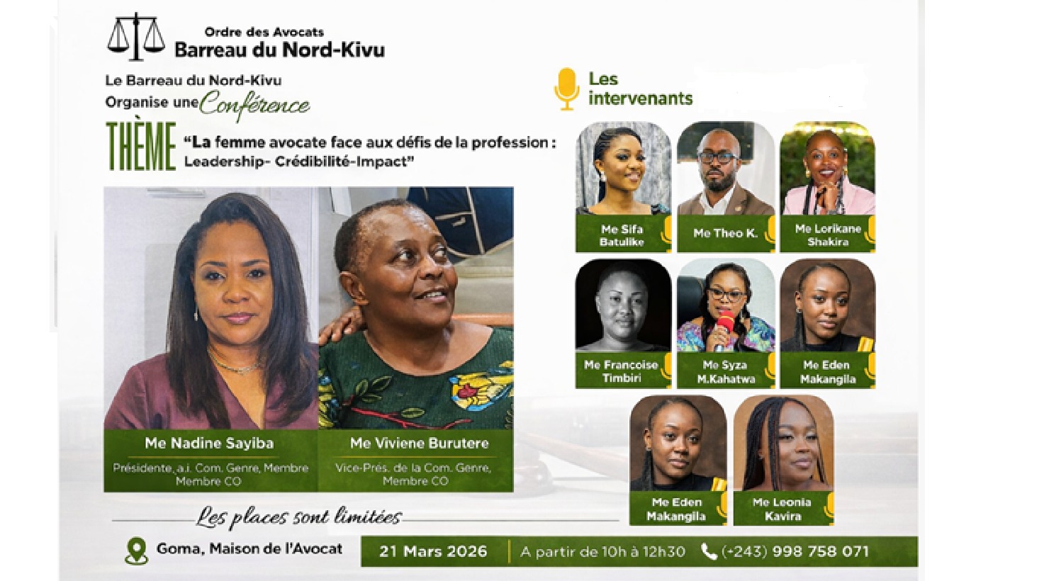 La femme Avocate face aux défis de la profession : Leadership – Crédibilité – Impact