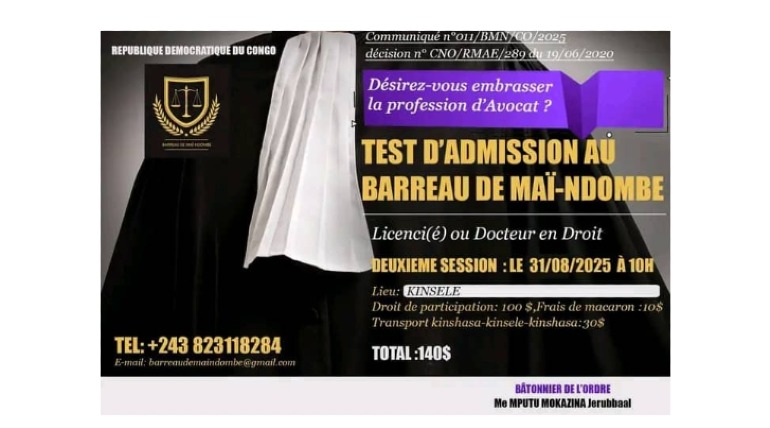 TEST ADMISSION | BARREAU | MAÏ-NDOMBE