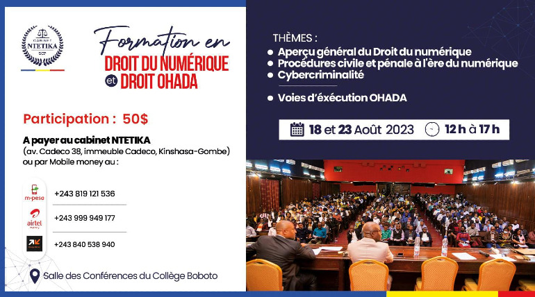 FORMATION EN DROIT DU NUMERIQUE ET EN DROIT OHADA